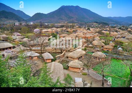 Village de Naganeupseong, situé à Nagan-myeon, Suncheon, province de Jeollanam-do, Corée du Sud. Banque D'Images
