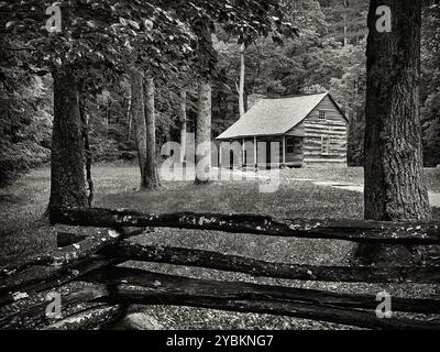 Les protections de carter, cabine, Cades Cove Great Smoky Mountains National Park, California, USA Banque D'Images