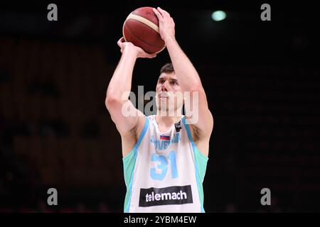 Vlatko Cancar (Slovénie). Tournoi de qualification olympique FIBA. Pirée 2024. Banque D'Images