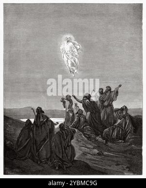 Ascension de Jésus. Jésus monte au ciel. Nouveau Testament. Illustration biblique antique de Gustave Dore (1832-1883) Banque D'Images