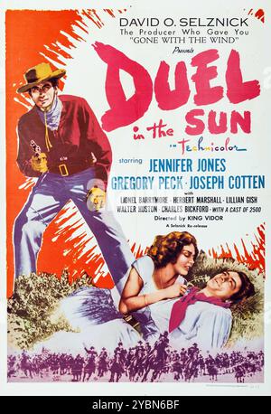 Duel in the Sun (United Artists, 1947) affiche de film vintage. Avec Jennifer Jones, Gregory Peck, Joseph Cotten Banque D'Images