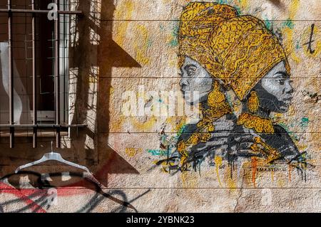 Aperçu du quartier le panier à Marseille avec rue branchée France, Europe Banque D'Images