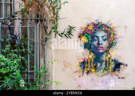 Aperçu du quartier le panier à Marseille avec rue branchée France, Europe Banque D'Images