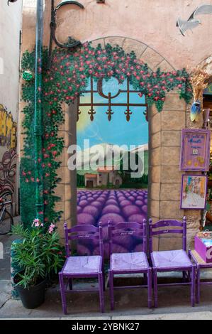 Aperçu du quartier le panier à Marseille avec rue branchée France, Europe Banque D'Images