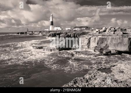 Portland, Dorset, Royaume-Uni - 18 octobre 2024 : le phare de Portland Bill Banque D'Images