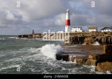 Portland, Dorset, Royaume-Uni - 18 octobre 2024 : le phare de Portland Bill Banque D'Images