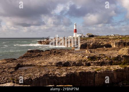 Portland, Dorset, Royaume-Uni - 18 octobre 2024 : le phare de Portland Bill Banque D'Images