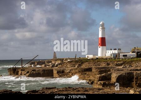 Portland, Dorset, Royaume-Uni - 18 octobre 2024 : le phare de Portland Bill Banque D'Images