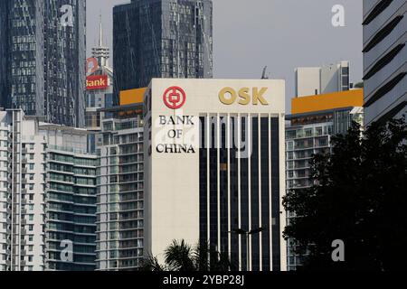 Kuala Lumpur, Malaisie - 7 août 2023 : le bâtiment de la Banque de Chine est vu dans le quartier financier de KL. Banque D'Images