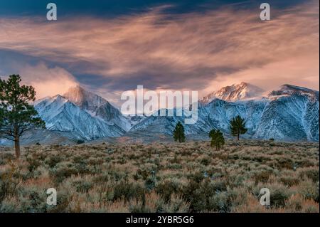 Dawn, Laurel Mountain, Mount Morrison, Convict Creek, Inyo National Forest, Eastern Sierra, Californie Banque D'Images