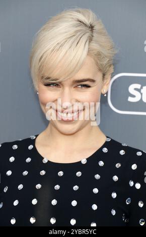 Emilia Clarke à la 23e assemblée annuelle Critics' Choice Awards s'est tenue à la Barker Hangar à Santa Monica, USA le 11 janvier 2018. Banque D'Images