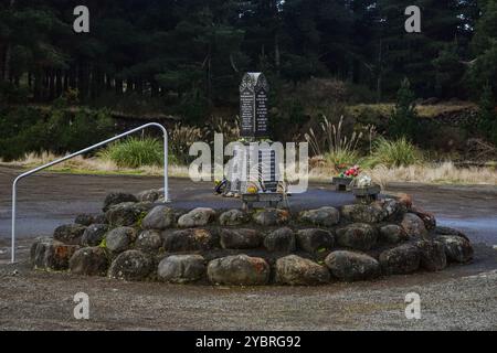 District de Ruapehu, Nouvelle-Zélande. Tangiwai Historic Reserve, commémorant le pire accident ferroviaire de Nouvelle-Zélande Banque D'Images