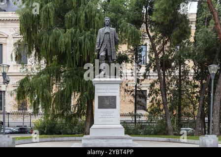 Madrid, Espagne, 16 octobre 2021 : statue de Blas de Lezo sur la Plaza de Colon. L'amiral Blas de Lezo y Olavarrieta était un officier de la marine espagnole dont on se souvient le mieux Banque D'Images