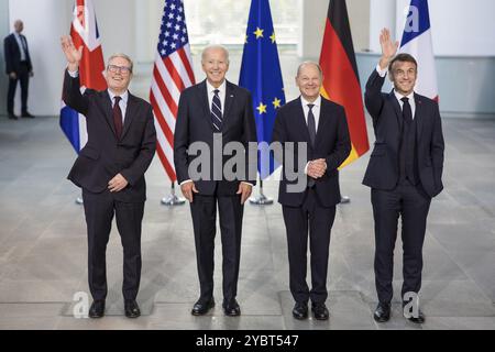 Keir Starmer (premier ministre du Royaume-Uni), Joe Biden (46e président des États-Unis), Olaf Scholz (chancelier de la République fédérale Banque D'Images