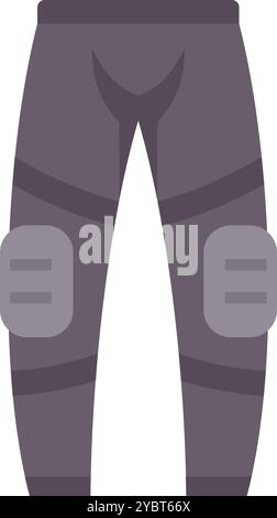 Pantalon de protection de football américain avec icône de genouillères dans un style plat isolé sur fond blanc Illustration de Vecteur