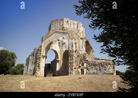 Documentation photographique des vestiges de l'abbaye de San Bruzio Toscane Banque D'Images