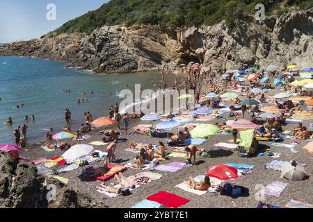 Crique de Lion, plage sur la côte toscane près de Livourne ville Italie Banque D'Images