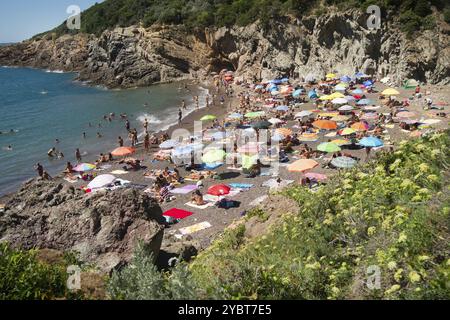 Crique de Lion, plage sur la côte toscane près de Livourne ville Italie Banque D'Images