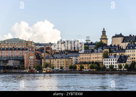 Stockholm, Suède, 8 août 2019 : vue sur le front de mer du quartier Ugglan à Stockholm, Suède, Europe Banque D'Images