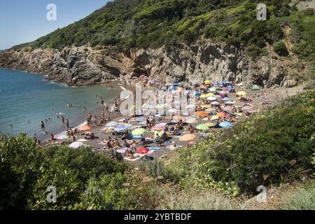 Crique de Lion, plage sur la côte toscane près de Livourne ville Italie Banque D'Images