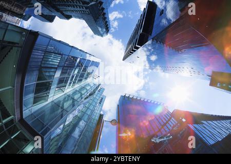 Vue en œil de poisson des bureaux Banque D'Images