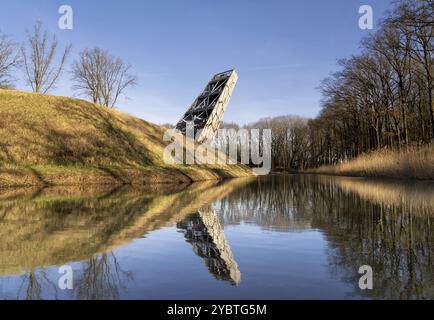 Tour d'observation sur fort de Roovere dans la ligne de flottaison du Brabant occidental près de Bergen op Zoom Banque D'Images