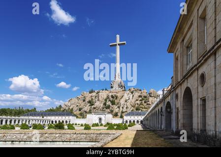 San Lorenzo de El Escorial, Espagne, 29 août 2021 : L'abbaye de la Valle de Los Caidos ou la Vallée des morts, un mémorial monumental de l'espagnol Banque D'Images