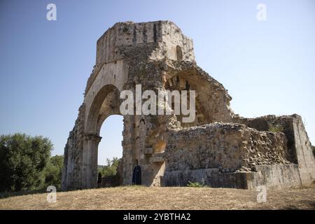 Documentation photographique des vestiges de l'abbaye de San Bruzio Italie Banque D'Images