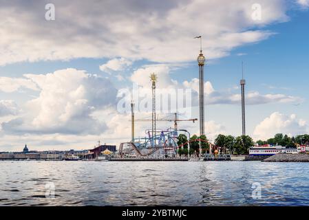 Stockholm, Suède, 9 août 2019 : parc d'attractions Grona Lund, Europe Banque D'Images