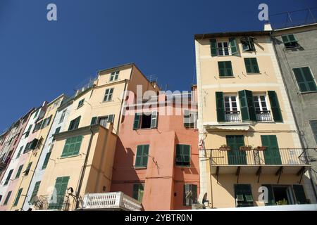 Détails architecturaux et de construction du village de Portovenere Ligurie Italie Banque D'Images