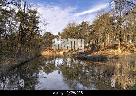 Canal avec bastion près de Bergen op Zoom dans le cadre de la ligne de flottaison du Brabant Ouest Banque D'Images