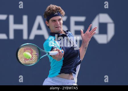 Joueur de tennis Thiago Seyboth Wild du Brésil en action aux US Open 2024 Championships, Billie Jean King Tennis Center, Queens, New York, États-Unis. Banque D'Images