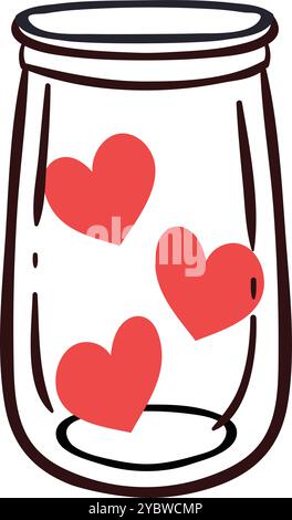 Romantique Love Glass Design pour les occasions spéciales Illustration de Vecteur