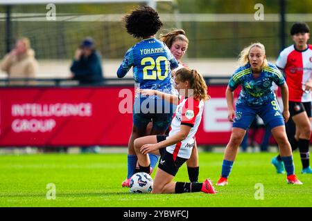 Rotterdam - Jarne Teulings de Feyenoord Rotterdam lors de la quatrième manche de l'Azerion Vrouwen Eredivisie en saison 2024/2025. Le match se déroule entre Feyenoord V1 et Ajax V1 à Varkenoord le 20 octobre 2024 à Rotterdam, aux pays-Bas. (VK Sportphoto/Danny de Groot) Banque D'Images