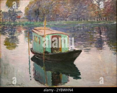 Studio bateau 1874 Claude Monet Banque D'Images