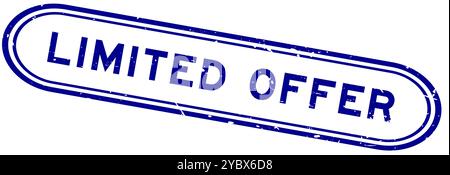 Grunge bleu limitée offre mot tampon de joint en caoutchouc sur fond blanc Illustration de Vecteur