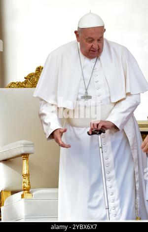 État de la Cité du Vatican, Vatikanstadt. 20 octobre 2024. Le Pape François préside la célébration eucharistique et le rite de canonisation des Bienheureux : Manuel Ruiz López et sept compagnons et François, Mooti et Raffaele Massabki, Giuseppe Allamano, Marie-Léonie Paradis et Elena Guerra. Au Vatican le 20 octobre 2024 crédit : dpa/Alamy Live News Banque D'Images