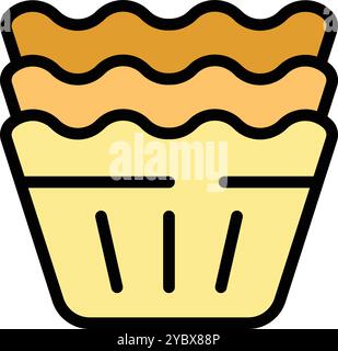 Le gobelet en papier cupcake est parfait pour tenir des cupcakes, muffins ou autres petites friandises pendant la cuisson Illustration de Vecteur