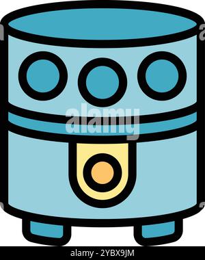 Icône moderne de machine à frire électrique, style de contour rempli Illustration de Vecteur