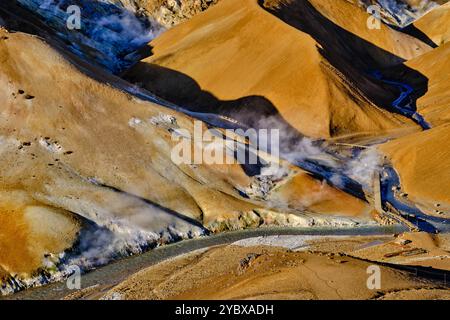 Islande, Sudurland, Kerlingarfjöll, montagne thermale de Hveradalir Banque D'Images