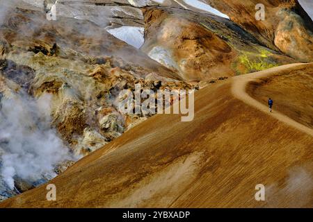 Islande, Sudurland, Kerlingarfjöll, montagne thermale de Hveradalir Banque D'Images