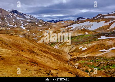 Islande, Sudurland, Kerlingarfjöll, montagne thermale de Hveradalir Banque D'Images