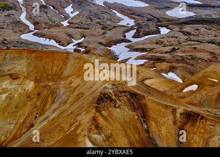 Islande, Sudurland, Kerlingarfjöll, montagne thermale de Hveradalir Banque D'Images