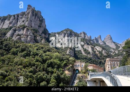 Funiculaire Santa Cova, Montserrat Banque D'Images