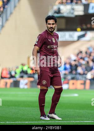 Wolverhampton, Royaume-Uni. 20 octobre 2024. Wolverhampton, Angleterre, 20 octobre 2024 : Ilkay Gundogan (19 MAN City) en action lors du match de premier League entre les Wolverhampton Wanderers et Manchester City au stade Molineux de Wolverhampton, Angleterre (Natalie Mincher/SPP) crédit : SPP Sport Press photo. /Alamy Live News Banque D'Images