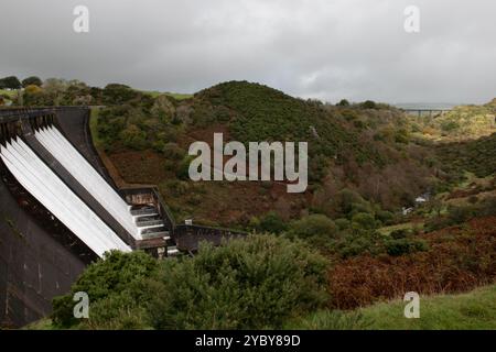 Le barrage et le viaduc de Meldon, Devon, Angleterre Banque D'Images