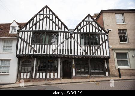 Maisons anciennes dans le quartier néerlandais, Colchester, Essex au Royaume-Uni Banque D'Images