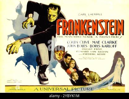 Affiche FRANKENSTEIN pour le film Universal Pictures de 1931 Banque D'Images