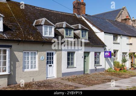 Huoses mitoyennes avec une à vendre, Usk, Monmouthshire, pays de Galles, Royaume-Uni Banque D'Images