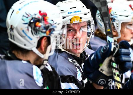 Tyler Boland (Iserlohn Roosters, #10) Michael Dal colle (Iserlohn Roosters, #91), GER, Iserlohn Roosters v. Koeler Haie, Eishockey, Penny-DEL, 11. Spieltag, Spielzeit 2024/2025, 20.10.2024, Foto : Jonas Brockmann/Eibner-Pressefoto Banque D'Images